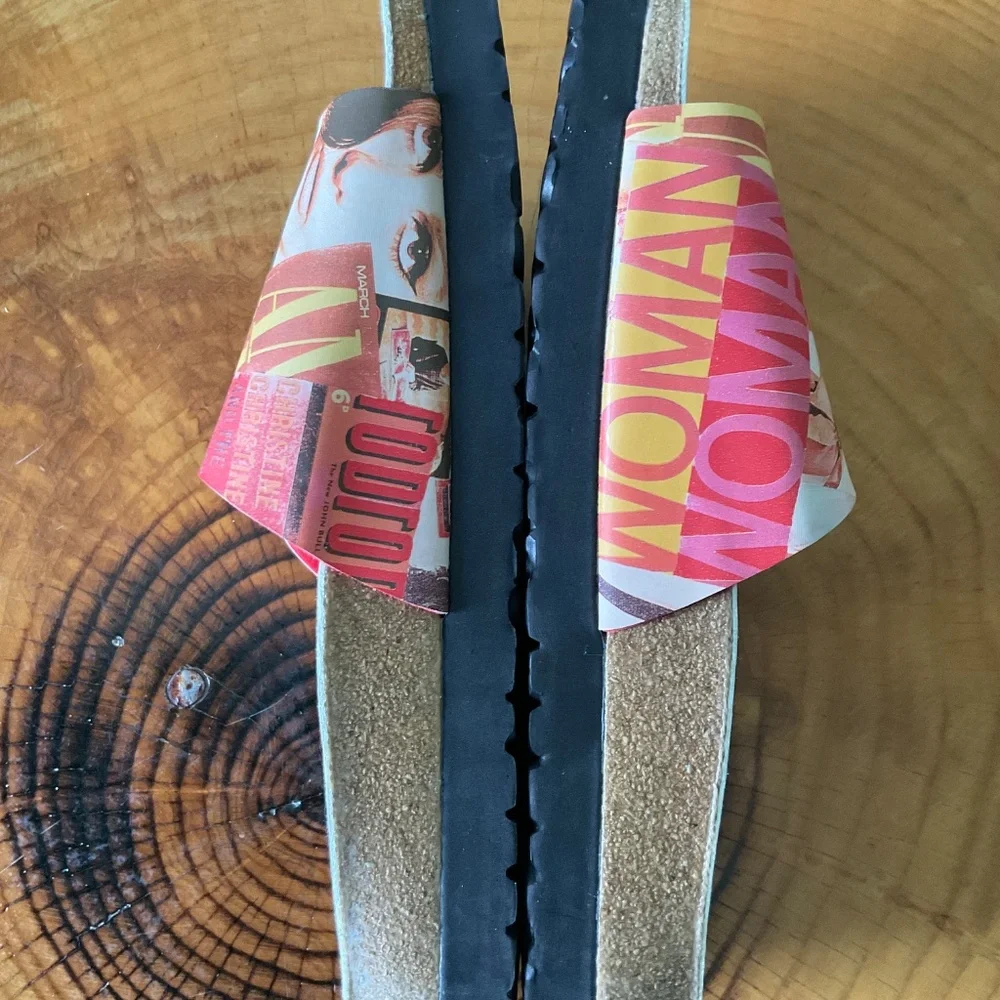 Birkenstock Birki’s Slides Sandals w/ Vintage Pin-up Images Men’s 9 Women’s 11